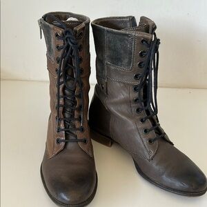 Boutique 9 Brown and Gray Combat Boots
